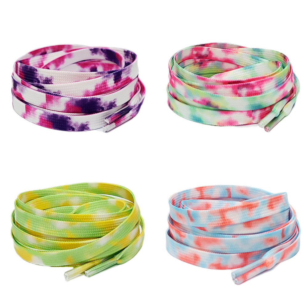 Multi-Colour Tie Dye Flat Laces-Colourful-4 Colours-